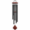 Campana de Viento de Metal Negra y Madera Marrón para Exterior, 100cm