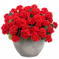 Arreglo Floral Artificial Rojo en Maceta de Cemento 50 cm