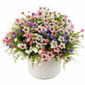 Arreglo de Flores Artificiales en Maceta Decorativa Blanco/Rosa/Púrpura