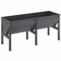 Jardinera elevada metálica gris 100x30x80 cm para exteriores