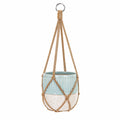 Macetero Colgante de Cerámica Azul Beige con Cuerda de 20cm