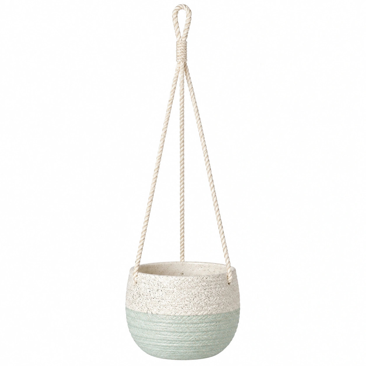 Macetero Colgante Beige y Verde 15x15 cm