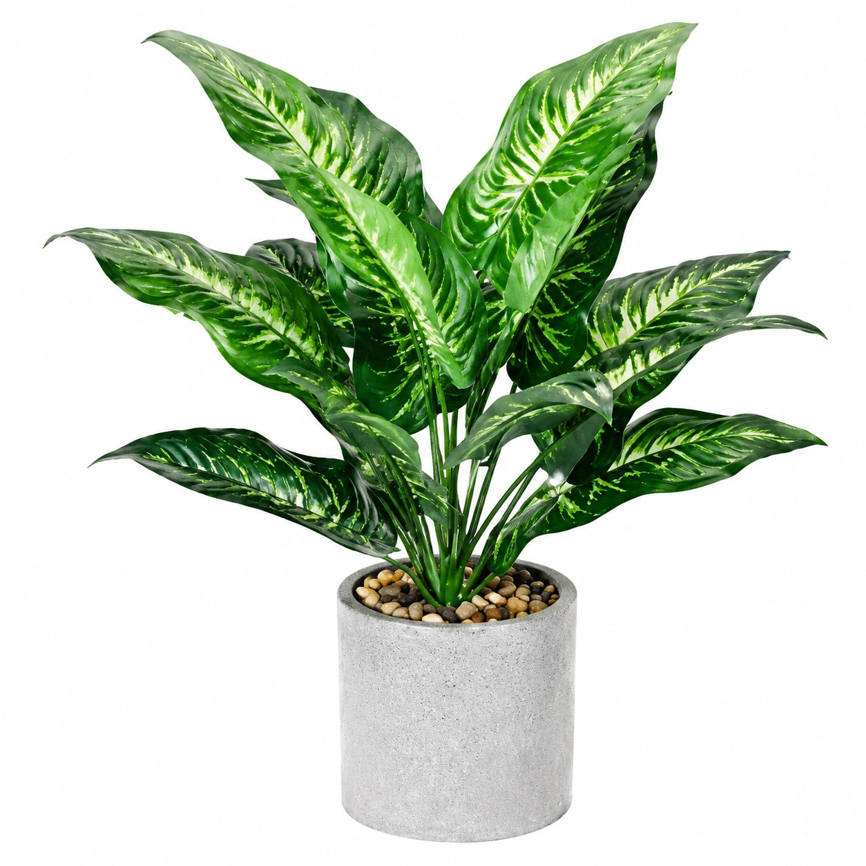 Planta Artificial Decorativa Verde con Maceta de Cemento